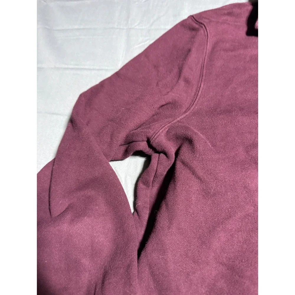Croft & Barrow Quarter Zip Sweatshirt Mens XL Burgundy Good Easy Care Fleece